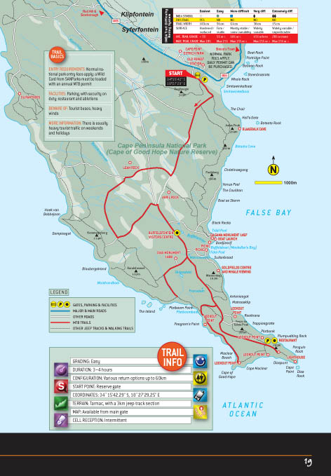 Cape Town Peninsula National Park WESTERN CAPE MTB ROUTE MAP1 